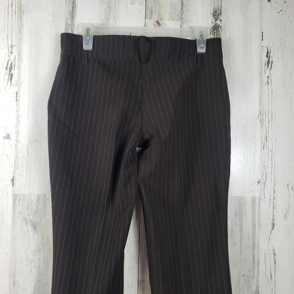 I.L.U brown and white striped flare dress pants juniors size 7 - Picture 5 of 12